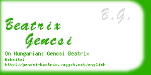 beatrix gencsi business card